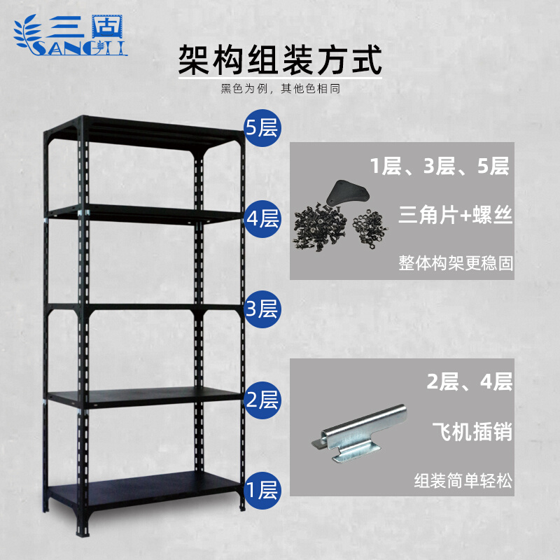 仓储货架家用角钢储物架阳台置物架多层落地超市仓库展示架铁架子