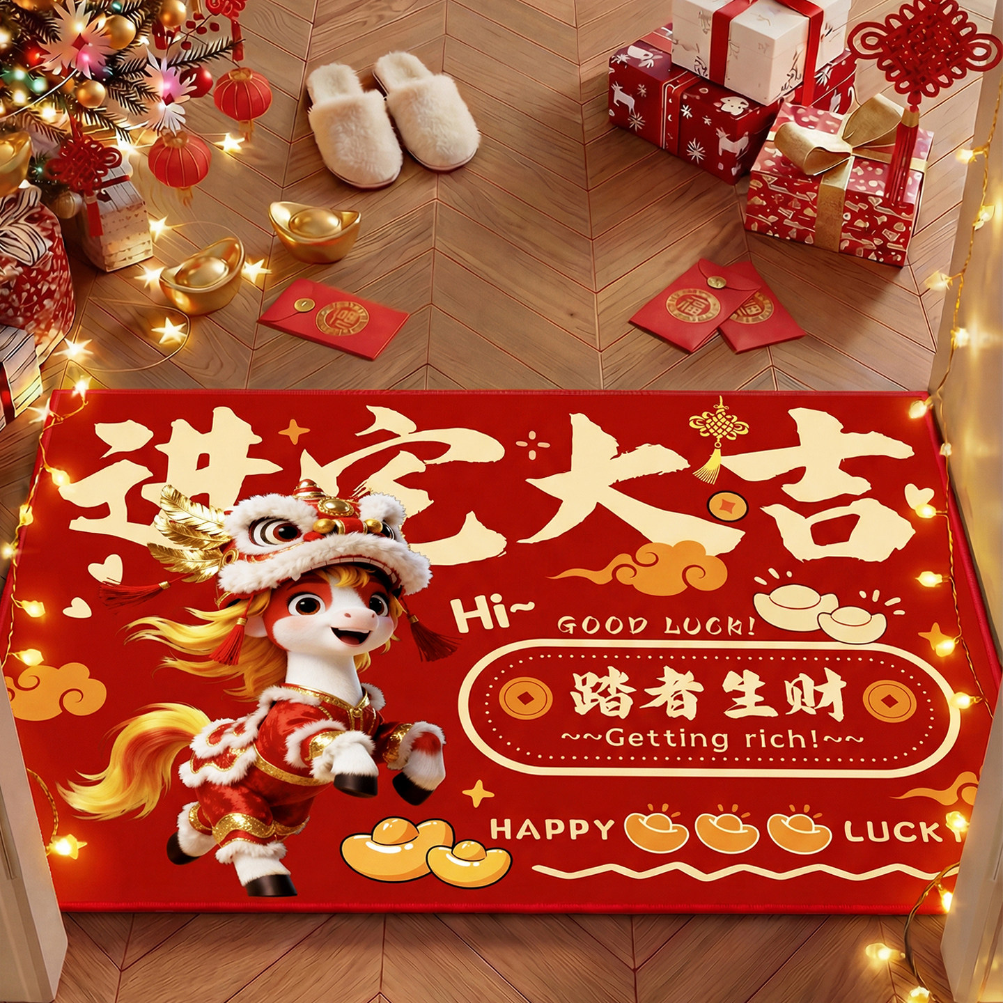 2026马年红色入户门垫新款喜庆防滑耐磨脚垫不卡门玄关大门口地毯,居家布艺,入户地垫,淘宝优惠券,粉丝福利购,淘宝优惠卷