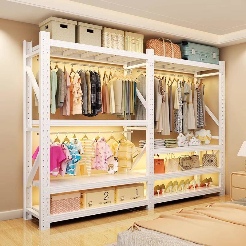 家用货架衣柜卧室简易开放式挂衣架公寓出租房宿舍衣橱收纳置物架