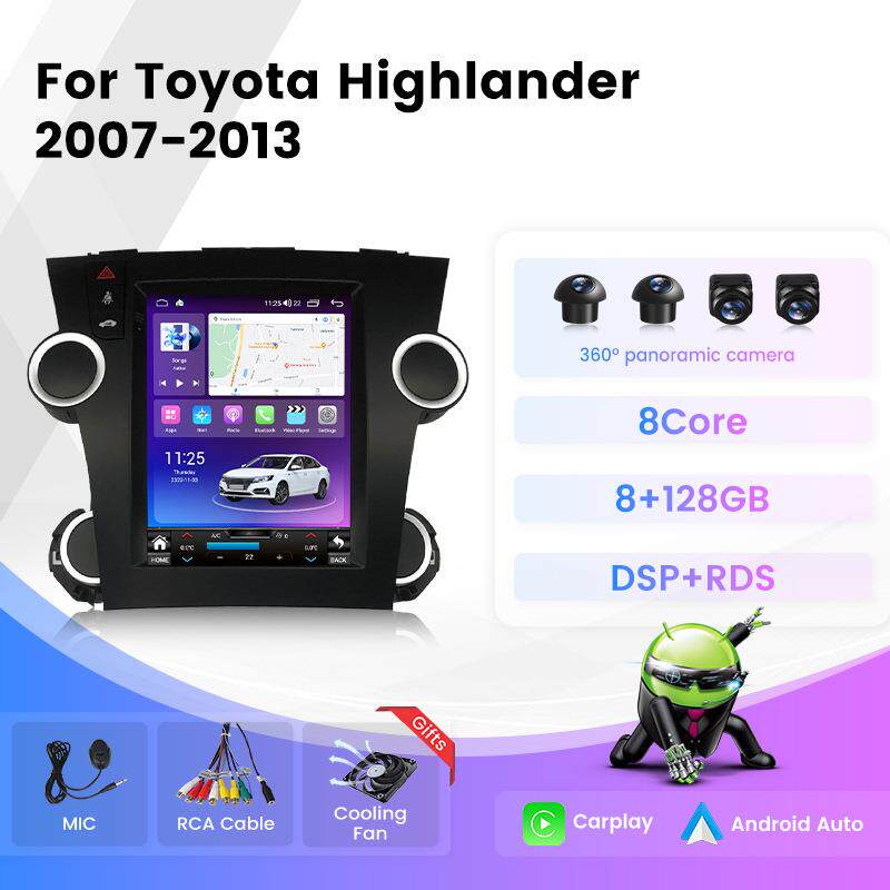 适用于07-13款丰田汉兰达Highlander竖屏导航只能安卓车载导航仪