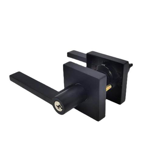 美式黑色卧室房门执手锁现代简约实木门锁具轻音室内门锁