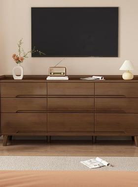 全实木卧室斗柜收纳柜主卧床尾九斗柜客厅储物柜靠墙大容量五斗橱