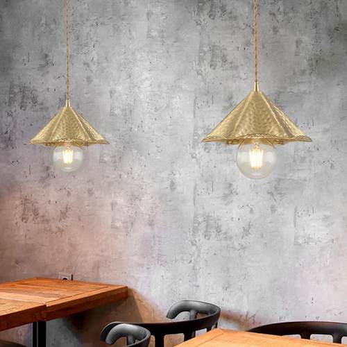 北欧全铜单头吊灯床头灯卧室灯墙面背景板个性纯铜吧台工业小吊灯