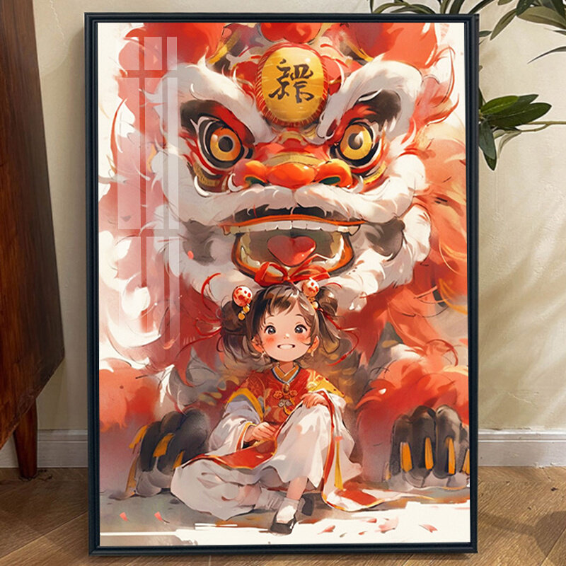 国潮醒女孩画满钻新款高级感客厅儿童手工贴钻秀钻粘画