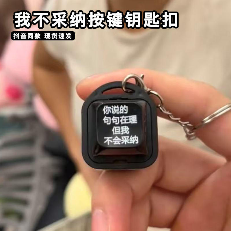 你说的在理我不采纳按键钥匙扣按压发光发声解压嘴替神器小玩意