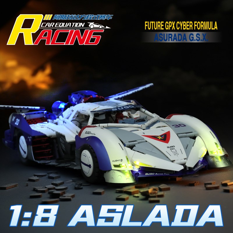 阿斯拉达方d程式积木赛车遥控跑车高难度拼装玩具生日礼物男生男