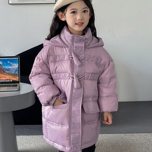 超轻棉衣冬装 冬季 女宝加绒加厚小童外套 羽绒服儿童女款 女童中长款