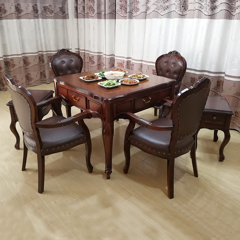 欧式麻将机全自动家用实木多w功能餐麻一体麻将桌餐桌两用静音机