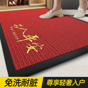家用高级感玄关红色进门地毯防滑耐V脏免洗门口脚 入户门地垫新款