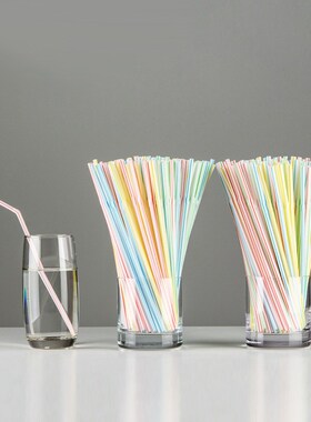 【2500支】70001双童吸管 一次性彩色可弯曲头塑料果汁豆浆吸管