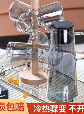 冷水壶家用玻璃耐高温冷高泡容23354茶瓶大量硼硅透明水杯套凉水