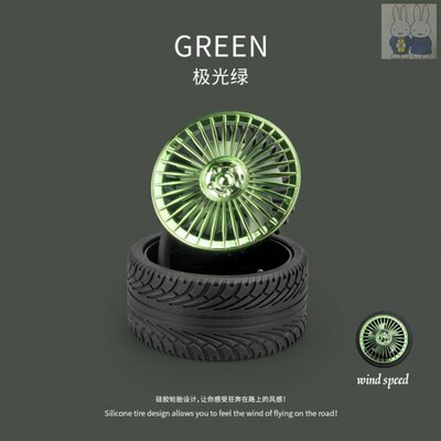 复古小风扇车轮胎j桌面折叠办公室创意迷你摆件随身便携充电小台