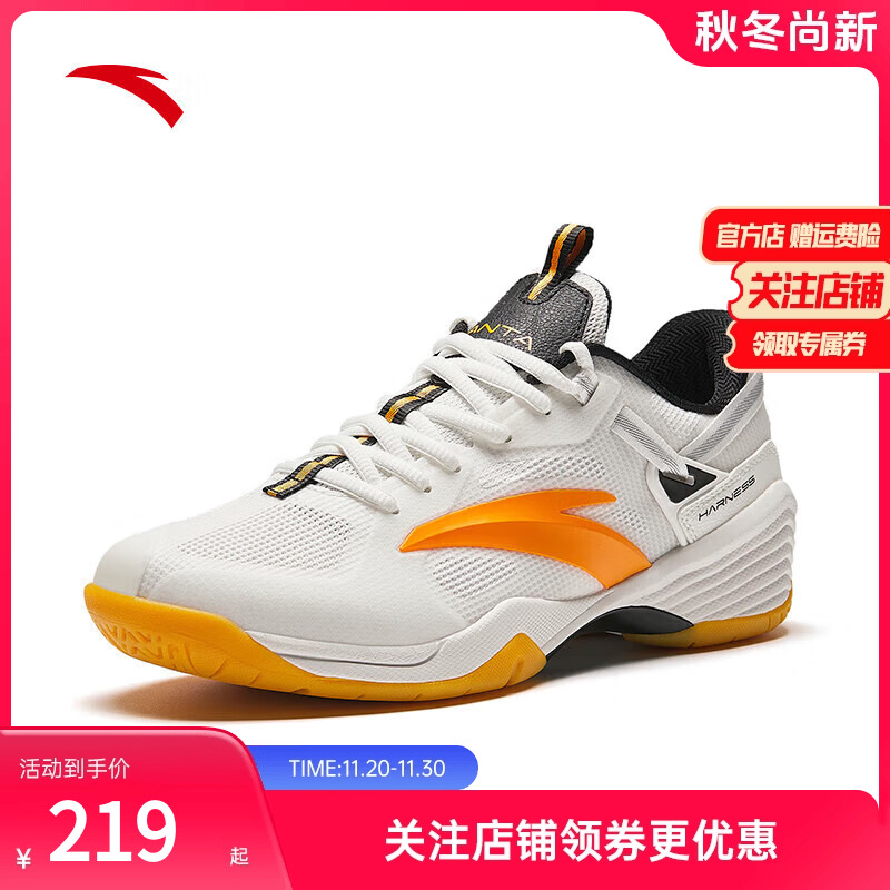 安踏男子羽毛球鞋成人青少年秋季新款专业训练比赛缓震软底运动鞋