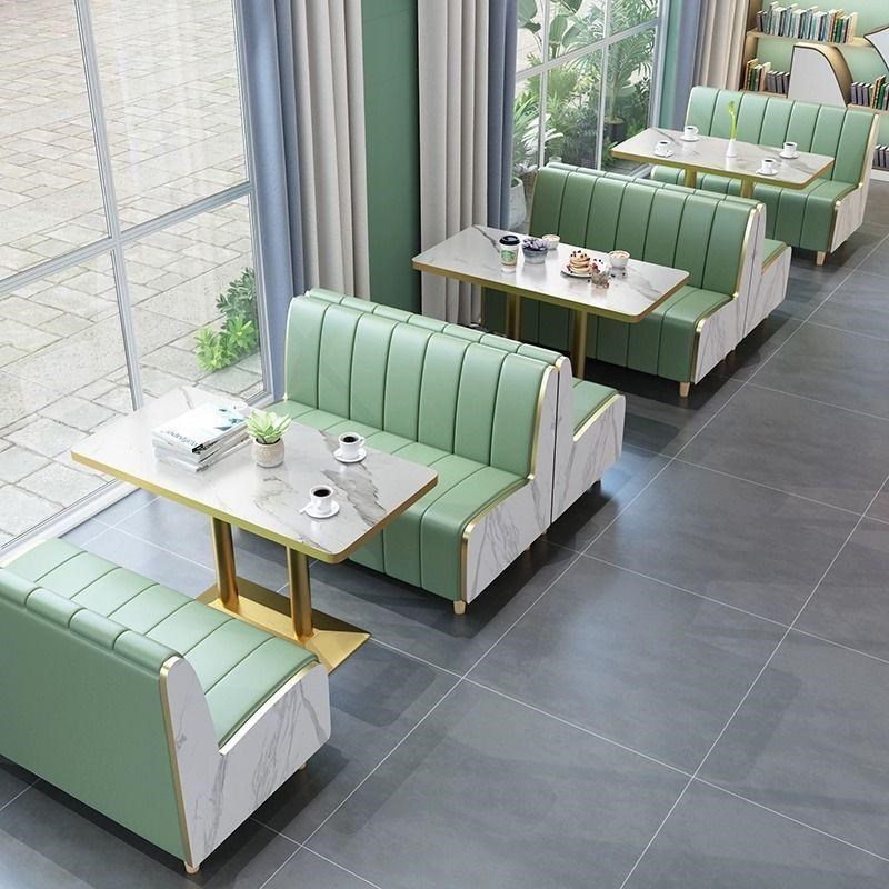 奶茶店沙发甜品烘焙咖啡西餐厅靠墙餐饮茶楼卡座R沙发休闲桌椅组