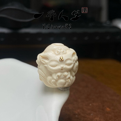 猛犸象牙雕刻麒麟瑞兽单籽挂饰