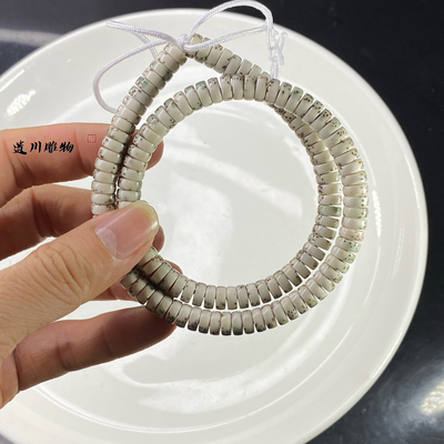 星月菩提石玉料河豚药片珠7x3毕业级无月大留白男女文玩佛珠手串3