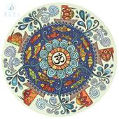 圆形瑜伽垫天然橡胶防滑地毯家用静坐麂皮绒防滑印花冥想垫打坐垫