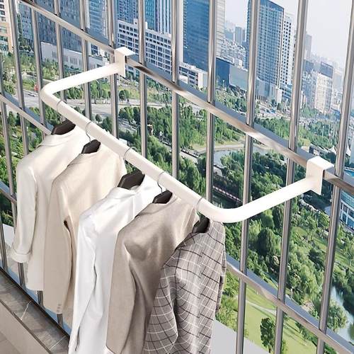 阳台防盗网挂钩免打孔挂衣架晾衣杆窗外窗台家用卧室宿舍晒衣服架