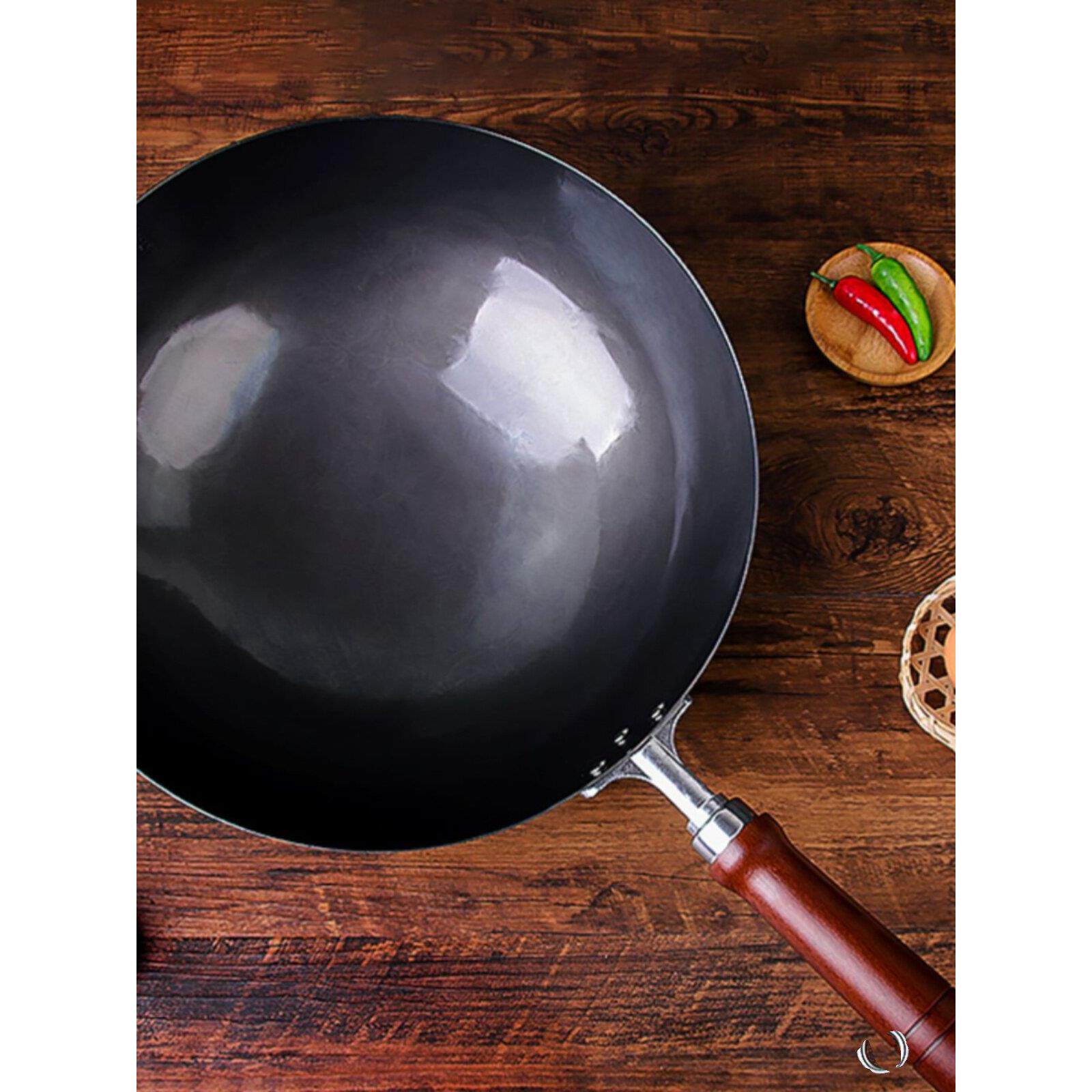 陈支记铁锅熟铁炒锅不粘锅家用无涂层炒菜手工传统圆底燃气灶专用