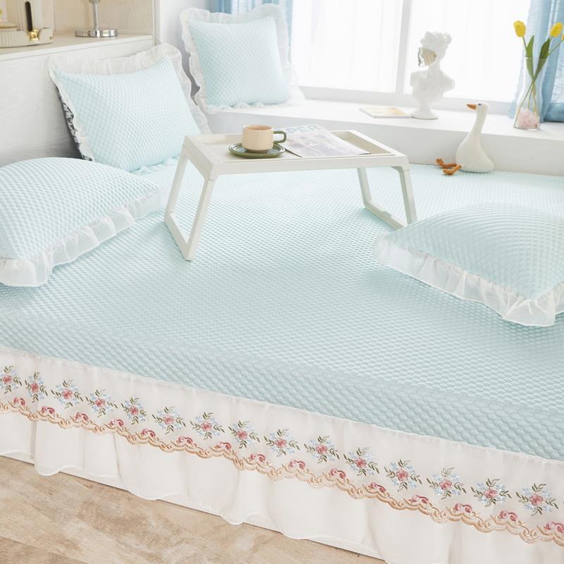 夏季榻榻米凉感豆豆冰丝席三件套可水洗折叠软席凉席空调席可定制