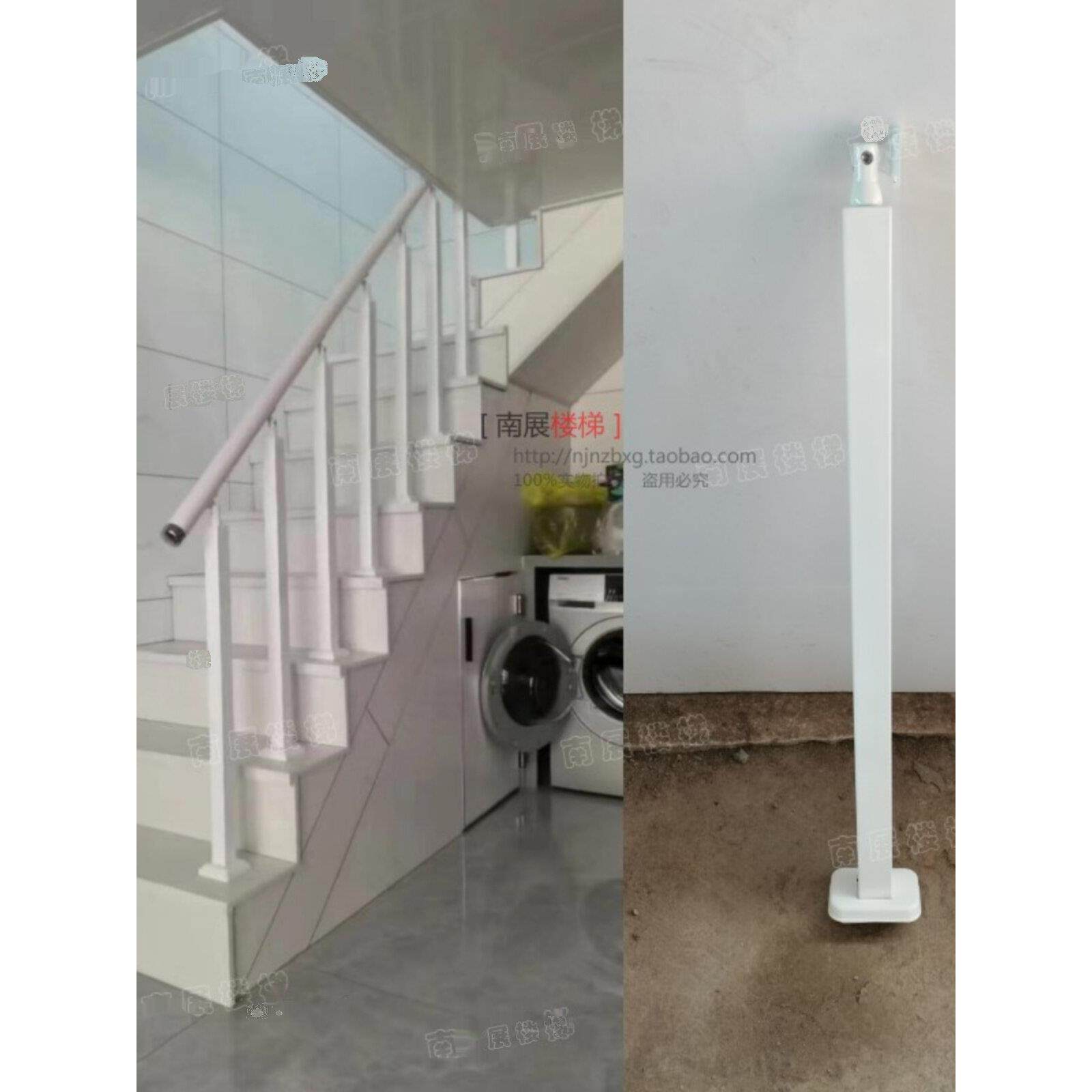 碳钢楼梯扶手烤漆方管立柱现代简约飘窗阁楼阳台高分子PVC护栏杆