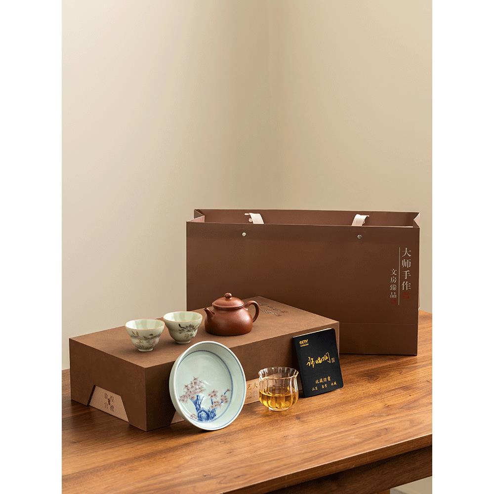 紫陶壶架|双杯梨皮平底套茶具×高底功夫茶具