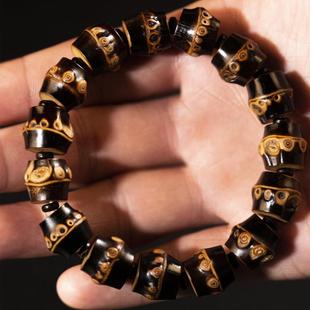 鸡血藤手串文玩紫竹根实心玉竹手串文玩竹子手把件紫竹手镯把玩件