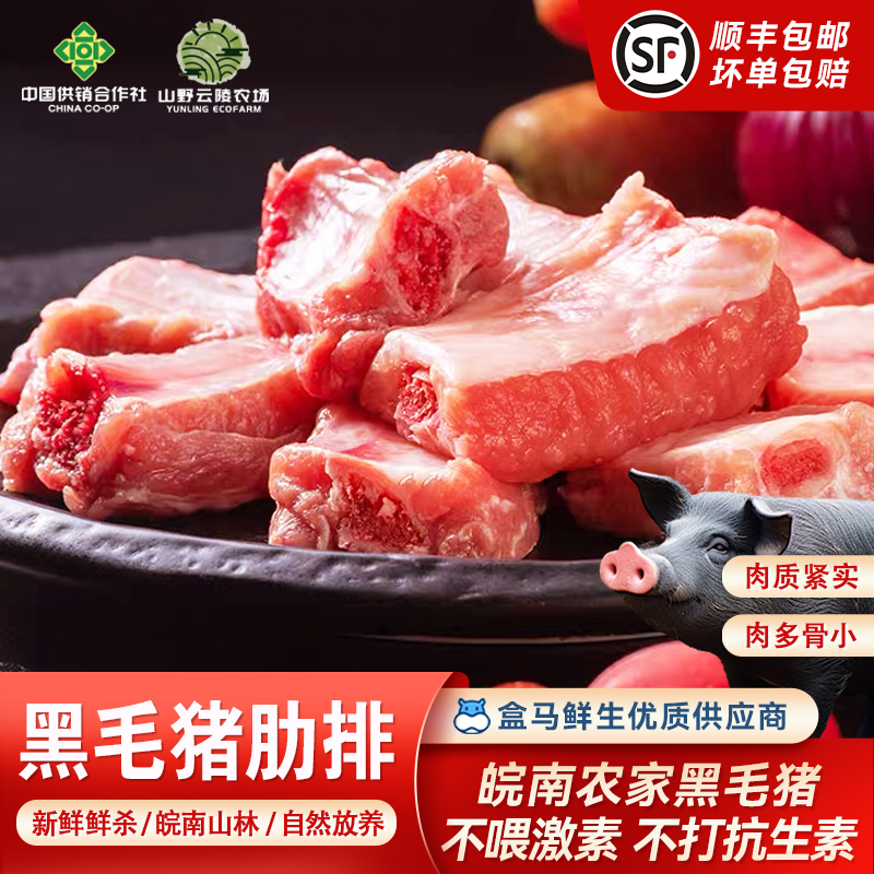 黑毛猪肋排新鲜冷冻农家散养