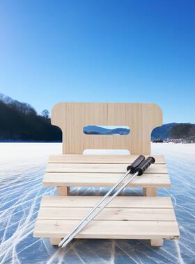 冰车户外实木滑冰车新款冰爬犁儿童溜冰成人雪橇东北木质雪地车