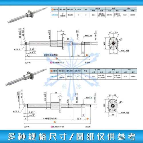 滚珠丝杠BSWE/BTWE/BTWP0802 1002 1204 1510 1520 2010 2510