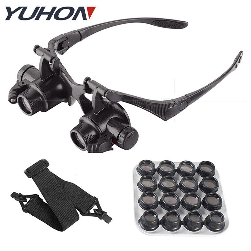 八组倍率16个镜头互换 眼镜钟表修理古玩鉴定LED放大镜 升级版