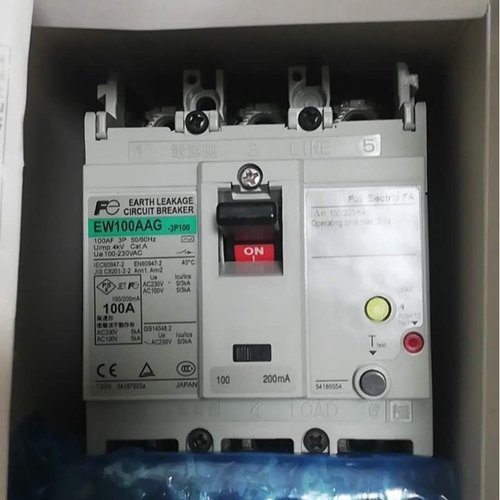 富士漏电断路器EW100AAG 3P 100A 漏电开关断路器  可调100-200Ma