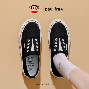 大嘴猴一脚蹬帆布鞋春季百搭厚底休闲板鞋增高纯色百搭懒人鞋女鞋