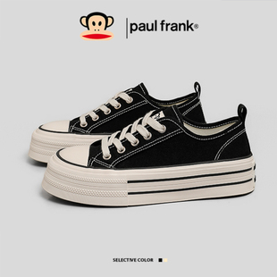 大嘴猴厚底帆布鞋2026春季新款百搭女鞋巨好看显高休闲布鞋