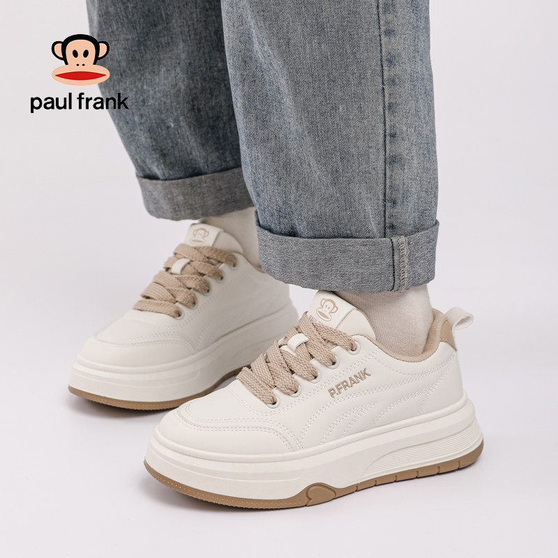 大嘴猴户外休闲鞋2026新款增高早春通用女款圆头时尚系带厚底板鞋,女鞋,时尚休闲鞋,淘宝优惠券,粉丝福利购,淘宝优惠卷