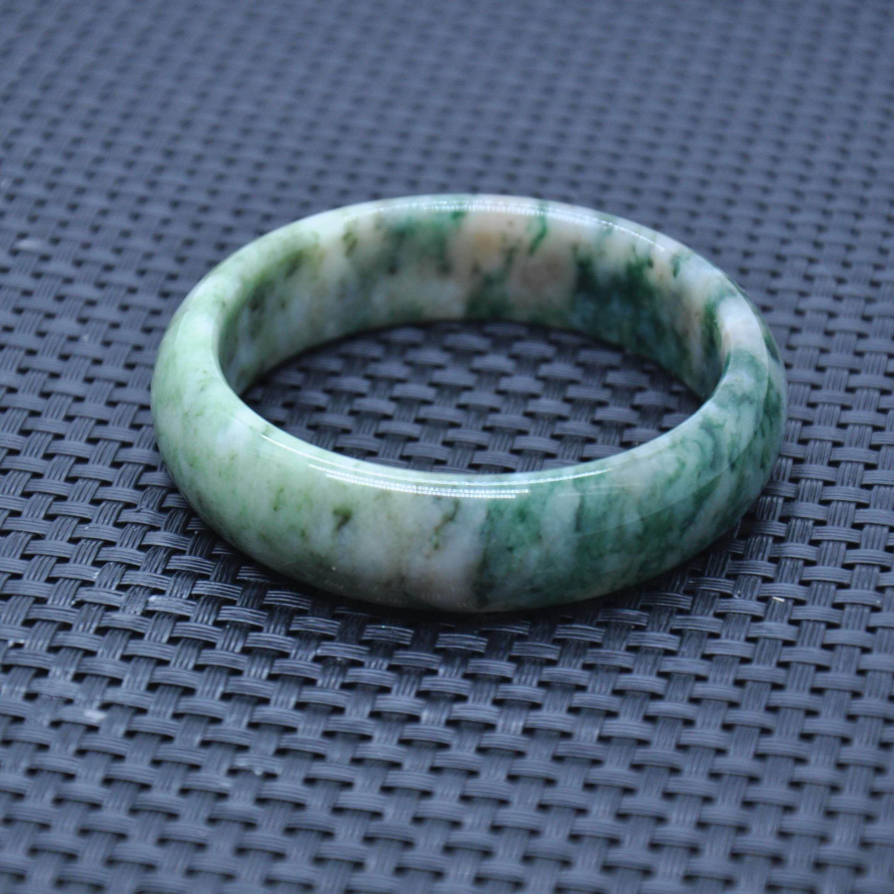 四大名玉南阳玉独山玉天蓝色老料天然独玉58圆扁条扁条玉镯手镯