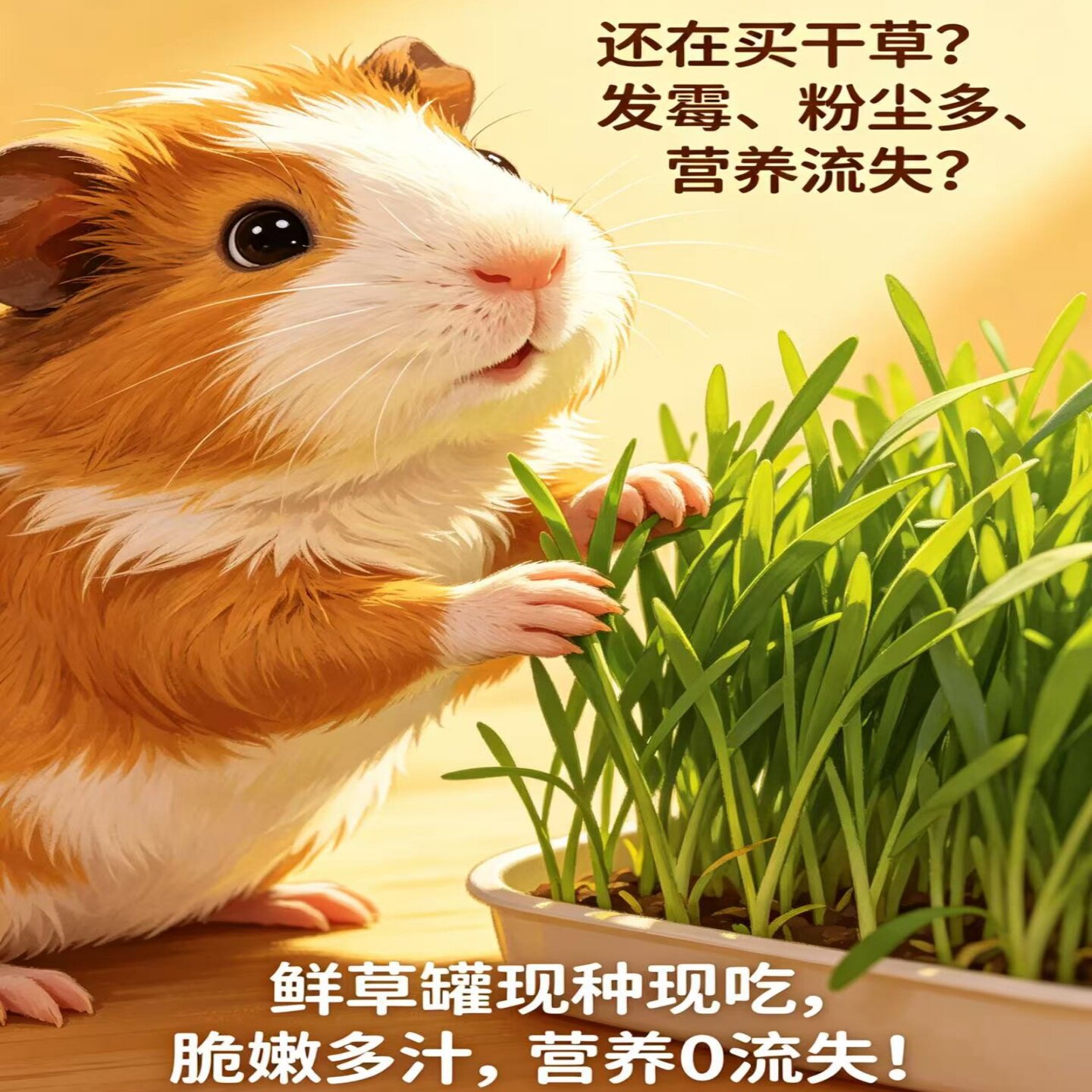 豚鼠自种水培VC鲜草罐小宠适口