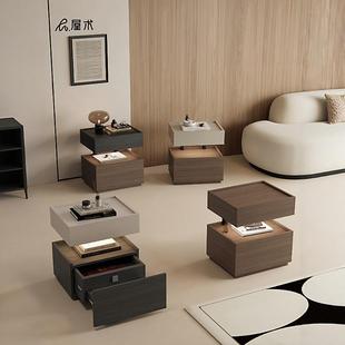 意式极简床头柜暗格带隐藏轻奢高级感悬浮卧室家用床边收纳柜子