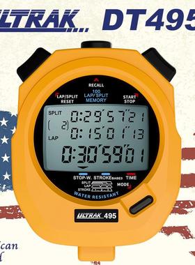 电子秒表DT495定尔志ULTRAK奥赛克100道3排显示计时器田径训练