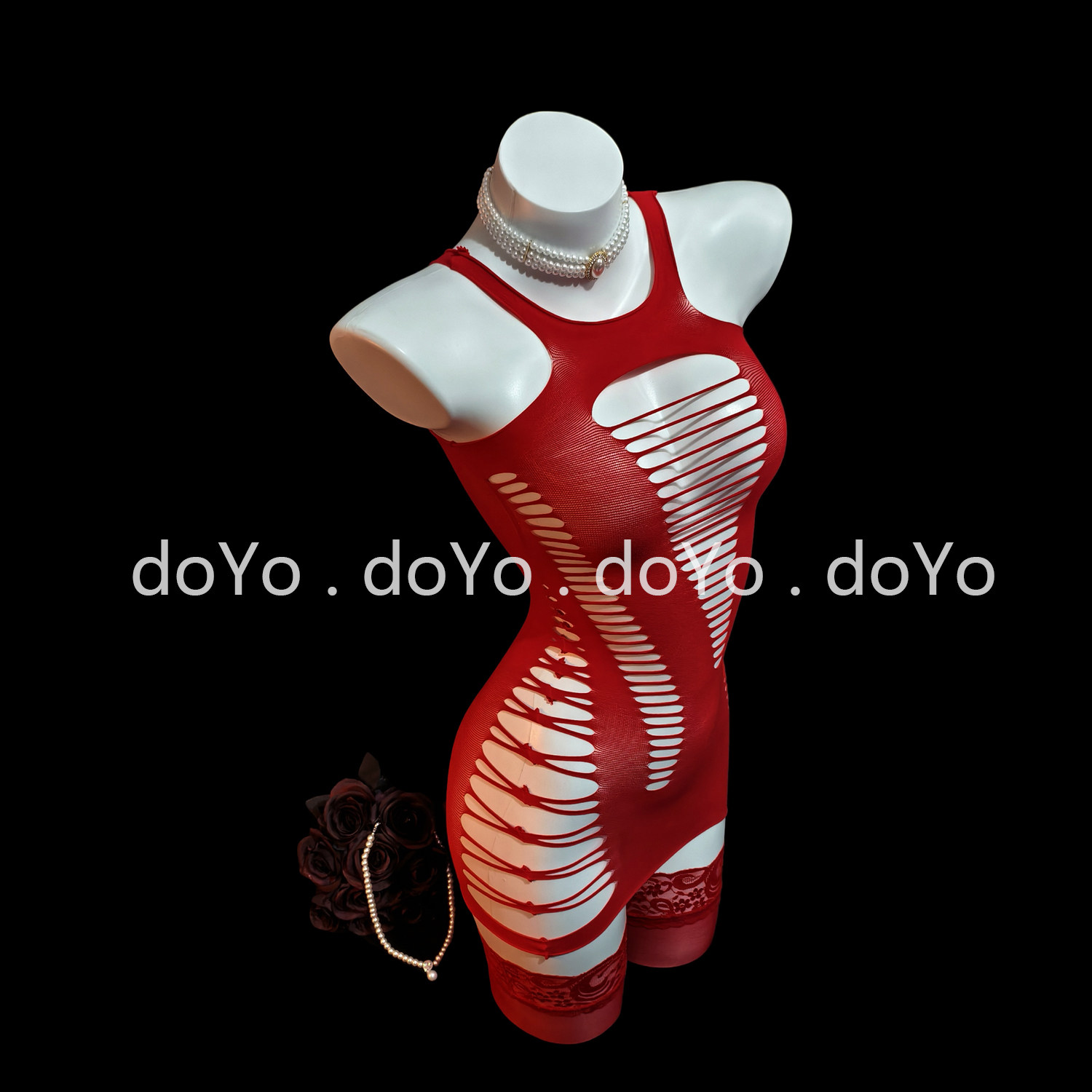 doYo红色情趣内衣2026新款性感睡衣大尺度羞耻包臀裙子镂空战袍