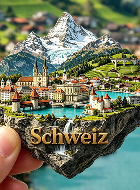 【瑞士冰箱贴】Schweiz阿尔卑斯山马特洪峰湖泊琉森湖教堂文创潮