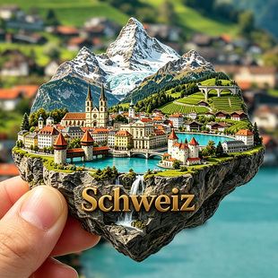 【瑞士冰箱贴】Schweiz阿尔卑斯山马特洪峰湖泊琉森湖教堂文创潮