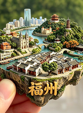 【福州冰箱贴】福建闽都乌塔白塔镇海楼三坊七巷浮雕磁吸文创贴饰