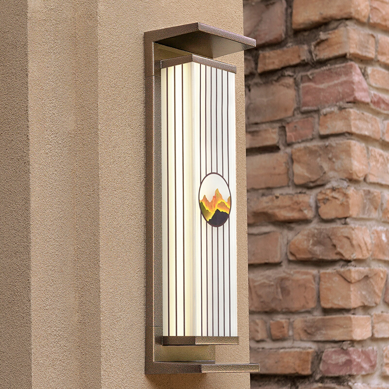 壁灯户外a庭院灯别墅室外防水现代中式大门口两侧门柱外墙灯太阳