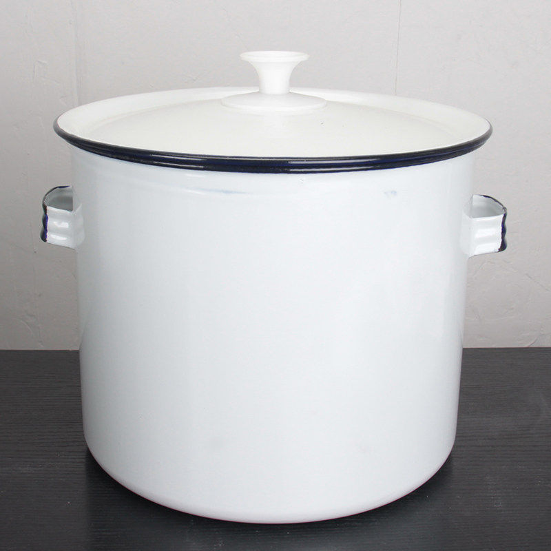 加厚深搪瓷汤米桶纯白茶水桶油桶酵素桶明火耐腐蚀酸碱缸茶实验桶