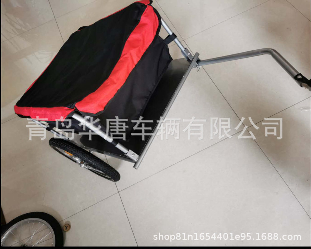 户外野营后挂式自行车载物拖车