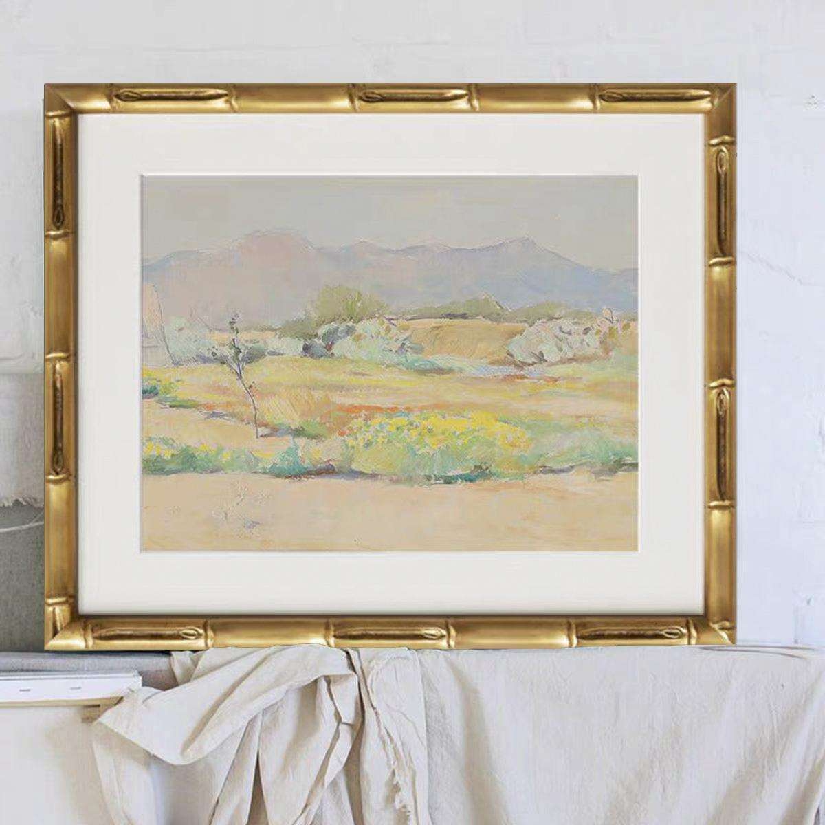 法式客厅风景挂画复古小众创意桌面摆画卧室艺术装饰画餐厅摆台画
