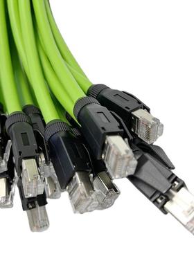 CAT6-SFTP绿色高柔性工业以太网双屏蔽拖链网线 生产6类拖链跳线