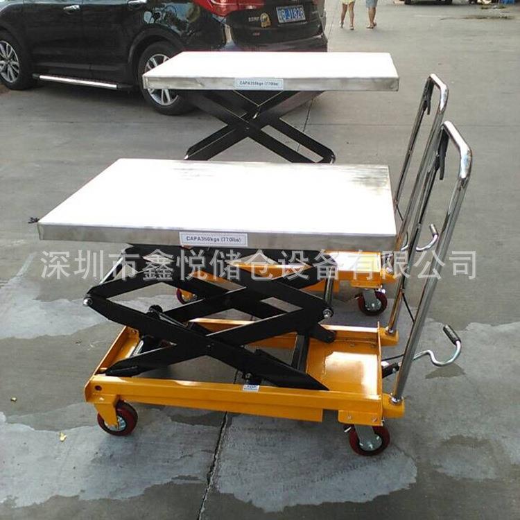 304材质移动不锈钢手动平台车 不锈钢升降机经久耐用模具台车