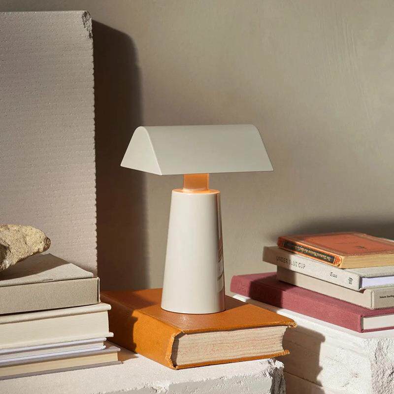 经典设计师弧面金字塔蘑菇型装饰T 字台灯极简无线便携充电小夜灯
